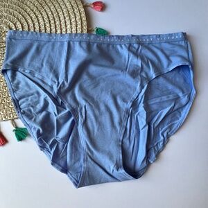 Victoria's Secret Stretch Cotton High-Leg Brief Panty Cameo Blue Small NEW